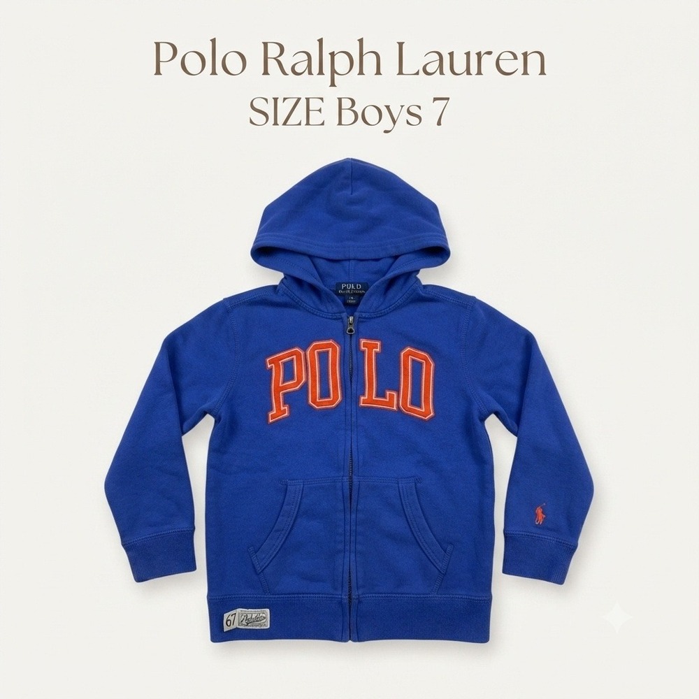 Polo Ralph‎ Lauren Blue Orange Zip Hoodie